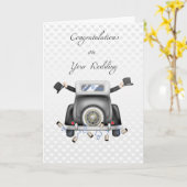 ゲイメン、たった今結婚しましたおめでとう カード (黄色い花)