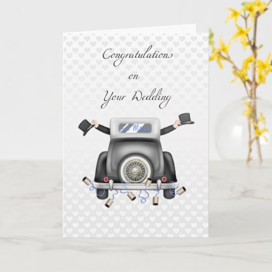 ゲイメン、たった今結婚しましたおめでとう カード (黄色い花)