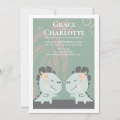 ゲイモダン恐竜2つのつば結婚の 招待状 (正面)