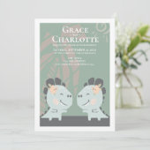 ゲイモダン恐竜2つのつば結婚の 招待状 (スタンド正面)