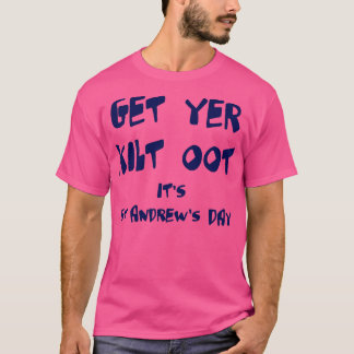 ゲイヤーキルトオットitsセントアンドリューズデイおもしろいブルー文字 tシャツ