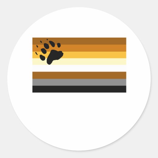 ゲイユーモアベアプライド国旗 ラウンドシール (正面)