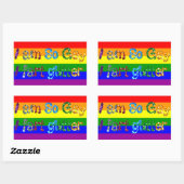 ゲイユーモア私はゲイIファルトグリッター 長方形シール (シート)