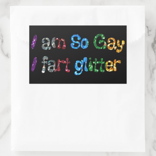 ゲイユーモア私はゲイIファルトグリッター 長方形シール (バッグ)