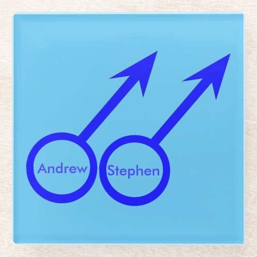 ゲイラバーズコパーソナライズされたースター ガラスコースター (正面)