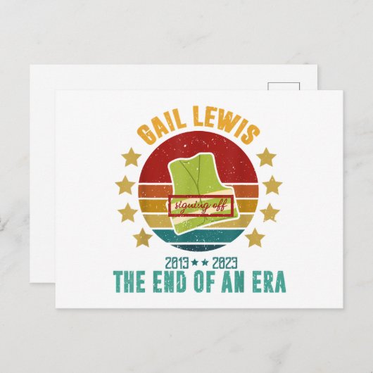 ゲイル・ルイス、我々は、時代のサインの終わりにあなたに敬意を表する シーズンポストカード (正面/裏面)