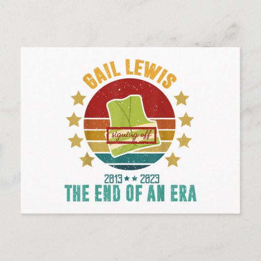 ゲイル・ルイス、我々は、時代のサインの終わりにあなたに敬意を表する ポストカード (正面)