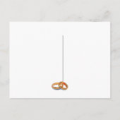 ゲイレインボーとリングや輪ウェディング日付を保存 案内ポストカード (裏面)