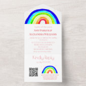 ゲイレインボーカラフルLGBTプライドRSVP QRコード オールインワン招待状 (内側)