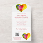 ゲイレインボーカラフルLGBTプライドRSVP QRコード オールインワン招待状 (内側)