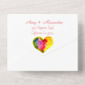 ゲイレインボーカラフルLGBTプライドRSVP QRコード オールインワン招待状 (裏面)