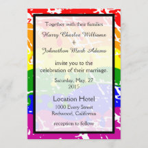 ゲイレインボーフリーダムフラグ結婚式招待状