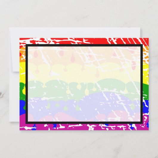 ゲイレインボーフリーダムフラッグウェディング日付を保存 セーブザデート (裏面)