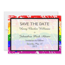 ゲイレインボーフリーダムフラッグウェディング日付を保存