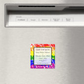 ゲイレインボーフリーダムフラッグウェディング日付を保存 マグネット (インサイチュ (食洗機))