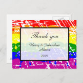ゲイレインボーフリーダム国旗のおもしろい結婚ズサンキュー ポストカード (正面/裏面)