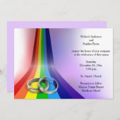 ゲイレインボー&リングや輪結婚式招待状 招待状 (正面/裏面)