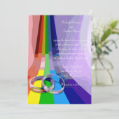 ゲイレインボー&リングや輪結婚式招待状 招待状 (スタンド正面)