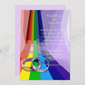 ゲイレインボー&リングや輪結婚式招待状 招待状 (正面/裏面)