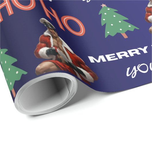 ゲイレザーパーソナライズされたサンタクリスマスラッピング紙 ラッピングペーパー (ロールコーナー)