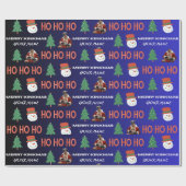 ゲイレザーパーソナライズされたサンタクリスマスラッピング紙 ラッピングペーパー (フラット)