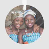 ゲイレズビアンカップル醜いセーター写真雪だるま オーナメント (裏面)