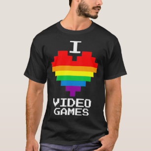 ゲイレズビアンゲーマーIハートラブビデオゲームレトロ Tシャツ