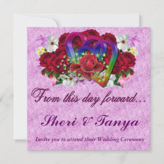 ゲイレズビアンズセレ結婚モニーラベンダー招待状 招待状