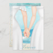 ゲイレズビアンツーブライドオンビーチ招待状 招待状 (正面/裏面)