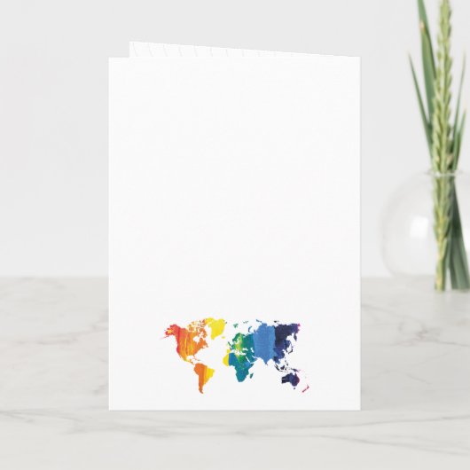 ゲイレズビアンデスティネーションウェディングレインボーワールドマップ 招待状 (裏面)