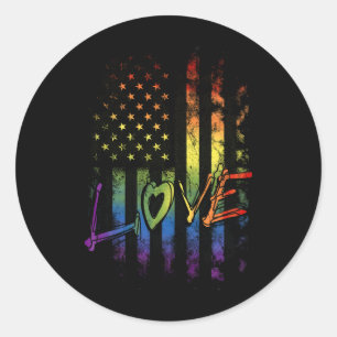 ゲイレズビアントランスBiプライドLGBTレインボーアメリカンF ラウンドシール