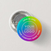 ゲイレズビアンプライドレインボーフラッグあなたのビジネスロゴ 缶バッジ (正面&裏面)