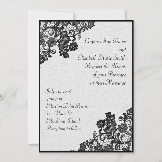 ゲイレズビアン結婚式招待状ウィズツーブライド 招待状 (裏面)