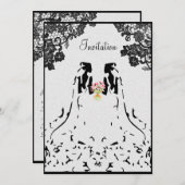 ゲイレズビアン結婚式招待状ウィズツーブライド 招待状 (正面/裏面)