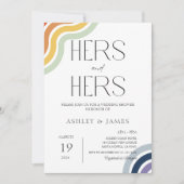 ゲイレズ結婚ビアンのカップルがシャワーを浴びるHer & Her 招待状 (正面)