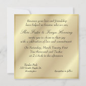 ゲイレ結婚ズセレモニー招待状金ゴールド 招待状 (裏面)