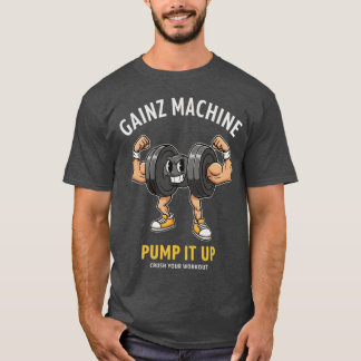 ゲインズマシーン ポンプアップ おもしろ ダンベル ワークアウト fa tシャツ