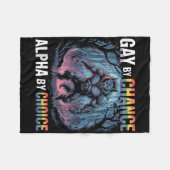 ゲイ偶然アルファバイチョイスおもしろいアルファウルフメモリ フリースブランケット (正面(横))