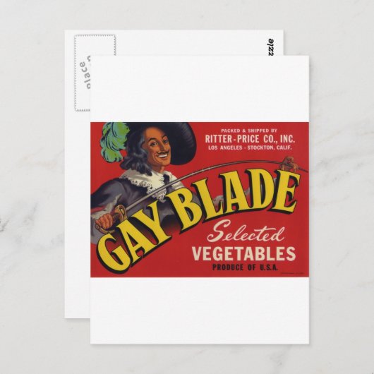 ゲイ刃野菜 ポストカード (正面/裏面)