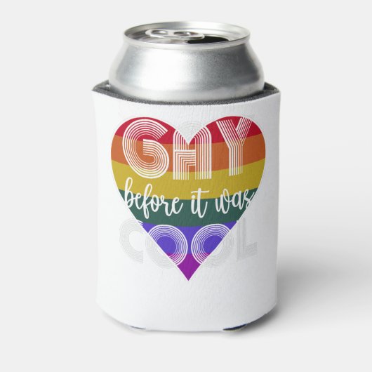 ゲイ前レトロなレインボーカッコいいゲイプライド 缶クーラー (缶裏面)