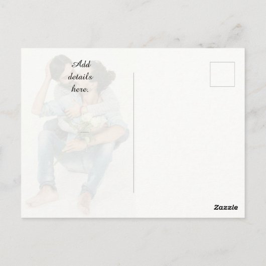 ゲイ同じ性別の写真結婚式の日付を保存 ポストカード (裏面)