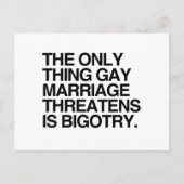 ゲイ同士の結婚が脅かしているのは唯一の偏見 – ポストカード (正面)