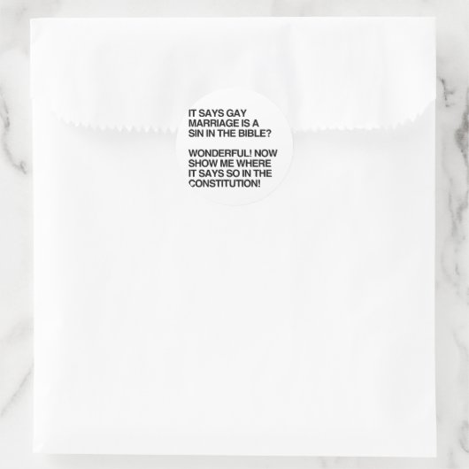 ゲイ同士の結婚は聖書の中の罪である ラウンドシール (バッグ)