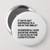 ゲイ同志の結婚は聖書の罪です 缶バッジ (正面&裏面)