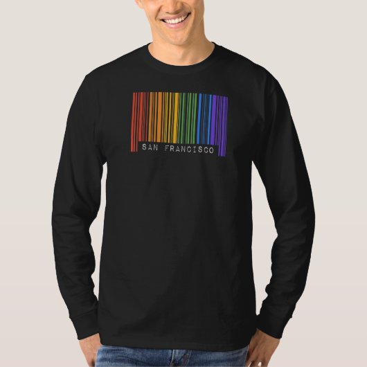 ゲイ同性愛者バーコードプライドサンフランシスコCalifornia A Tシャツ (正面)