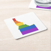 ゲイ地図アイダホ州| スクエアペーパーコースター (アングル)