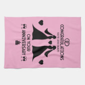 ゲイ女子結婚記念日 キッチンタオル (横)