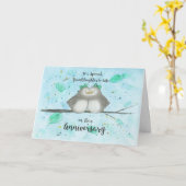 ゲイ孫娘と妻のアニバーサリーラブバード カード (黄色い花)