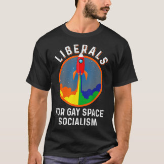 ゲイ宇宙社会主義のためのリベラルLGBTQレインボーPr Tシャツ