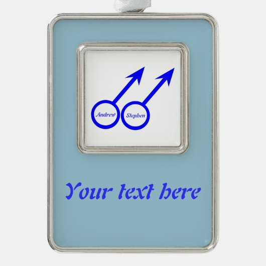 ゲイ愛好家のカスタマイズ可能オーナメント シルバープレートフレームオーナメント (正面)